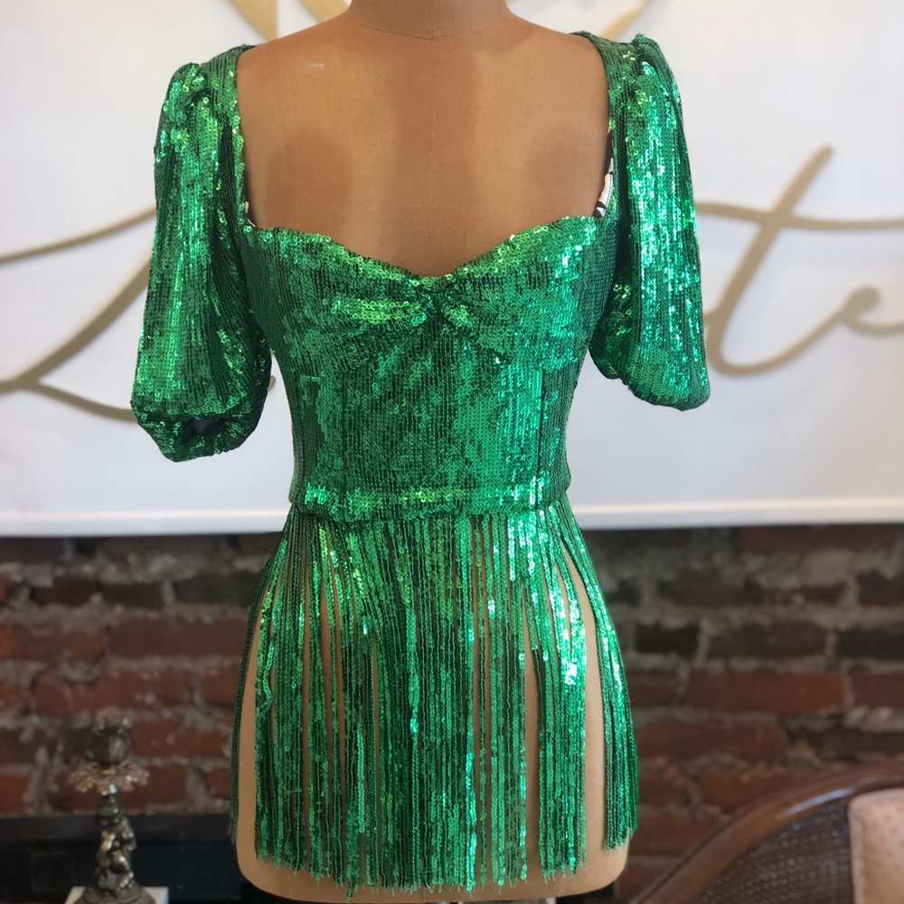 Green sequin shirt